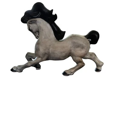 Estatuilla de cerámica de caballo semental gris de colección MCM Frank Engle Studios Newburgh, IN Foto 1 de 4