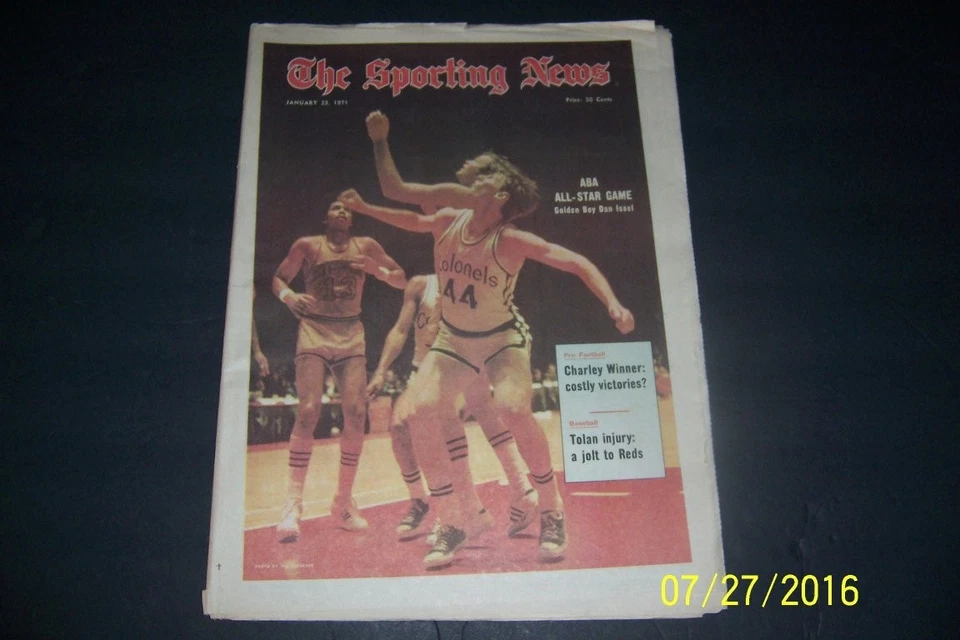 1971 Sporting News KENTUCKY COLONELS Dan ISSEL ABA All Star Game No Label  - Image 1 of 1