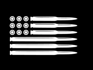 Vinyl Decal for Window - American Flag, Bullets (Patriotic) - Picture 1 of 4