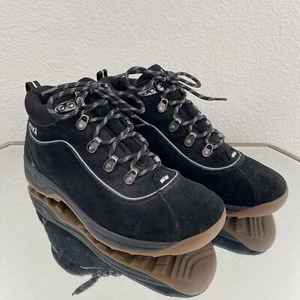 RYKA Womens Black Suede Leather Terrain Lace Up Outdoor Hiking Ankle Boots - Picture 1 of 10