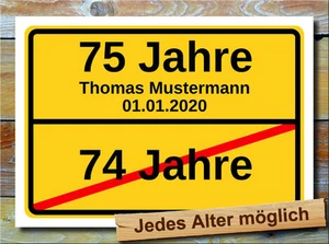 Schild 75. Geburtstag Bild - Persönliches Geschenk Geschenkidee Dekoration - Bild 1 von 1
