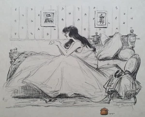 Lithography/Drawing Abel Truchet Sign / No. War 14-18 La Letter From Small Man - Picture 1 of 5