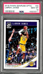 2018 PANINI DONRUSS OPTIC BASKETBALL CARD #94 LEBRON JAMES PSA 10 NBA LA LAKERS - Picture 1 of 5