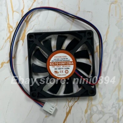 EVERCOOL EC7010M12BA D12V 0.25A 7CM 3-Wire Silent Cooling Fan - Image 1 of 2