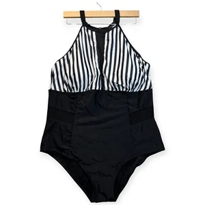 Daci Womens Monokini Tummy Control One Piece Swimsuit Back Cutout 22W Plus Size - Picture 1 of 14