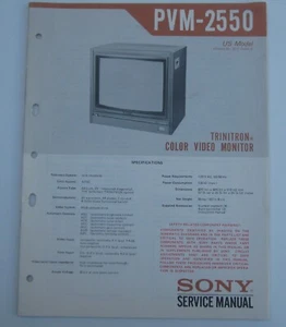 Service Manual for Sony PVM-2550 Video Monitor - Picture 1 of 1