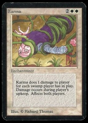 1993 MTG Magic the Gathering Card Alpha Karma MP Gaming Card TCG - Image 1 of 2
