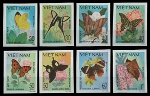 Vietnam 1983 - Mi-Nr. 1353-1360 U (*) - sin goma - Mariposas - Imagen 1 de 1