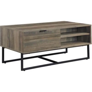 Bowery Hill Contemporary Coffee Table in Rustic Oak & Black Finish - Picture 1 of 1