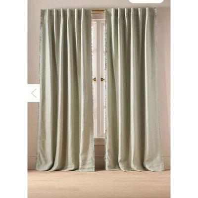 Cortina blackout tecido mistura de linho Anthropologie Luxe 50 X 84 painel único - Imagem 1 de 4