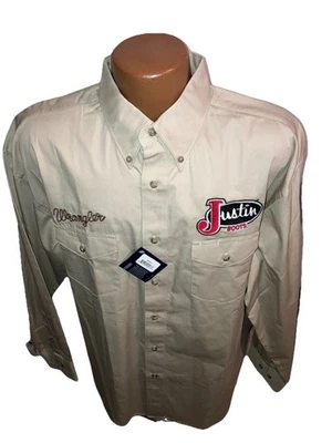 Wrangler Western Bordado Doble Lado Justin Botas Camisa Rodeo Talla Grande Nuevo con Etiquetas Foto 1 de 4