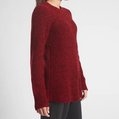 Suéter Largo Pescador Tejido Grueso Tejido Athleta Mujer S Sierra Mezcla Lana Rojo Mármol Foto 1 de 4