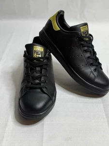 Adidas Stan Smith Black Sneakers Lace Up Women’s Shoes Size 5 - Picture 1 of 10
