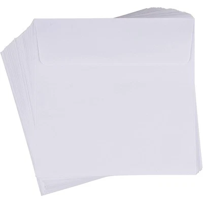 60 Pack White Square Envelopes Flap for Invitations Announcements Photos Wedding - Image 1 of 4