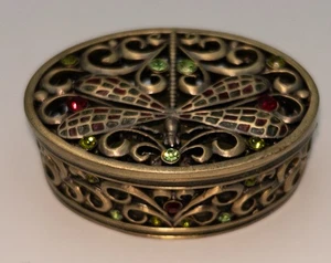 Metall Schmuck Cloisonné LIBELLE Netz Schmuckschatulle - Bild 1 von 8