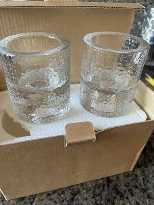 Gold Canyon Candle Holders Hammered Glass - Image 1 of 4