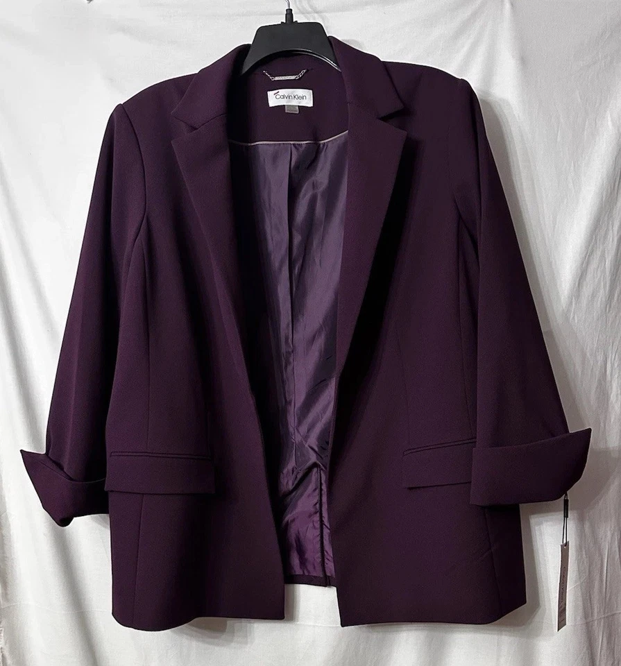 Nuevo con etiquetas Vestido Blazer Chaqueta Plus 22W Calvin Klein Mujer Frente Abierto Mangas Puños Foto 1 de 4