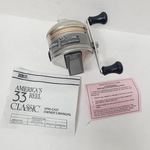Vintage Original 33 Classic Zebco Closed Face Spinning Reel-Original Manual Nice - Picture 1 of 16