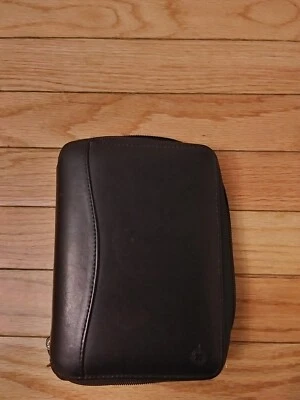 Franklin Covey Zip Vintage 1996 Black Pocket Spacemaker Genuine Leather PDA/Cell - Image 1 of 4