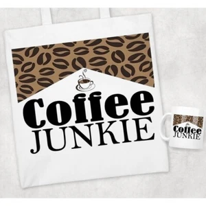 Coffee Junkie Matching Mug and Tote Gift Set Reusable Tote Bag 11oz Coffee Mug - Bild 1 von 1