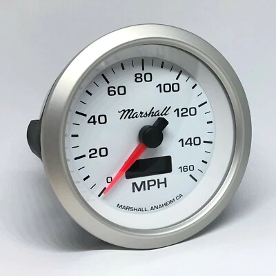 Marshall 2252 3-3/8" In-Dash Electronic Speedometer White Dial & Silver Bezel - Изображение 1 из 3