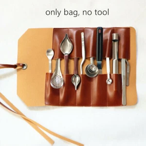 Pro Chef Plating Kit Storage Bag Case Leather Bag tong Tools Kit Travel Roll Bag - Picture 1 of 7