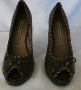 Chinese Laundry Brown Pep Toe Heels Size 7.5 - Picture 1 of 8
