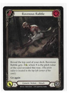 2019 Flesh and Blood FAB 1st Ed Arcane Rising Yellow Ravenous Rabble ARC192 C - Picture 1 of 2