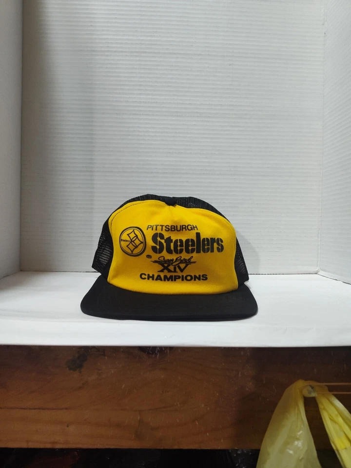 De colección Pittsburgh Steelers Super Bowl XIV Campeones Snap Back Hat AJD Talla Lg Foto 1 de 4