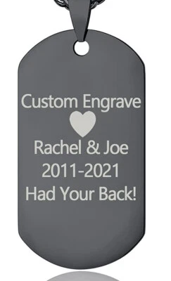 Colar corrente de titânio personalizado gravado com etiqueta de cachorro nome de etiqueta de cachorro - Imagem 1 de 4