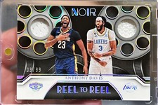 2022-23 Panini Noir Anthony Davis Reel To Reel Holo Game Used Jersey Card /99
