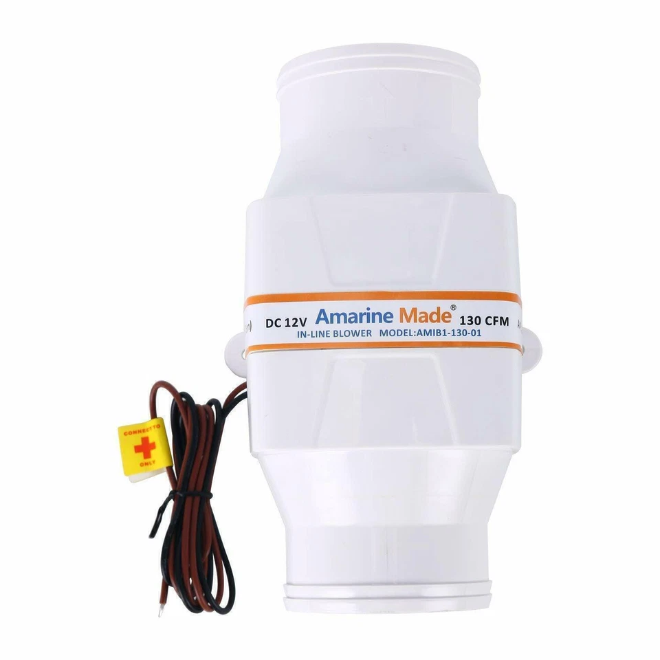 Amarine-made Marine Boat 12v Electric in Line Bilge Air Blower 130cfm 3