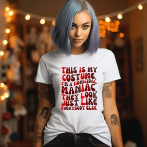 Wednesday Addams Homicidal Maniac Costume Shirt S-3XL Unisex Short-Sleeve - Picture 1 of 9