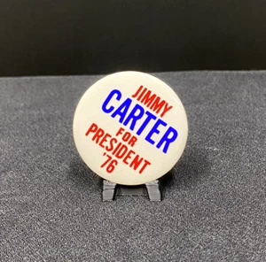 Retro Vintage JIMMY CARTER for President '76 Rare 1.5" Campaign Bright White Pin - Bild 1 von 3