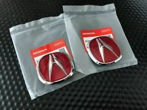 GENUINE OEM HONDA ACURA 97-01 INTEGRA TYPE-R FRONT & REAR RED 'A' EMBLEM SET DC2 - Picture 1 of 3