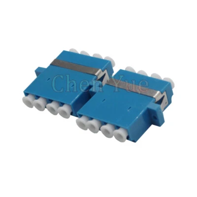 50pcs LC Quad Fiber Optic Adapter SM Blue FTTH Coupler 4 cores LC/UPC Connector - Image 1 of 4