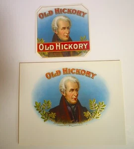 Set of Vintage ORIGINAL Cigar Box Labels Old Hickory Inside & Outside G25 - Picture 1 of 2