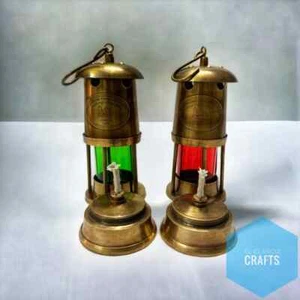 Juego de 2 / Linternas Individuales Náuticas Marítimas Barco Linterna De Colección Barco Aceite - Imagen 1 de 5