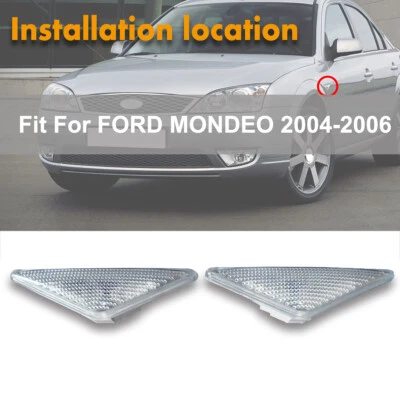Par de luces de señalización laterales para guardabarros delantero luces de señal de giro para Ford Mondeo 2004-2006 Foto 1 de 4