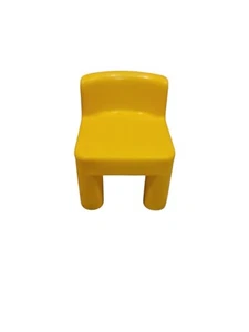 Vintage Little Tikes Yellow Dollhouse Chair 3" – Plastic Miniature Furniture - Picture 1 of 7