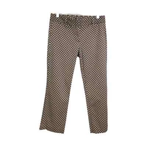 J. CREW Damen Hose City Fit Flatfront Schwarz Gold Geometrisches Muster Baumwolle Stretch 4 - Bild 1 von 8