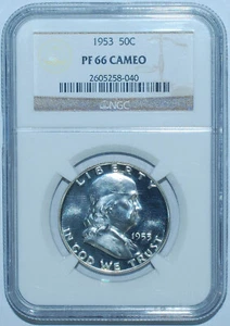 1953 NGC PR66CAM Cameo Proof Strike Franklin Half Dollar - Picture 1 of 2