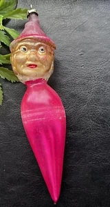 Antique Glass Figural Foxy Grandpa Spike Christmas Ornament Rare - Picture 1 of 14