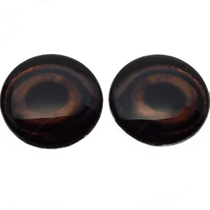 Pair Brown Mallard Duck Glass Eyes Jewelry Dolls Taxidermy Flatback Cabochons - Picture 1 of 12