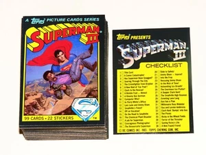 1983 TOPPS SUPERMAN III COMPLETE BASE 99 CARD SET CHRISTOPHER REEVE Pryor DC - Picture 1 of 12