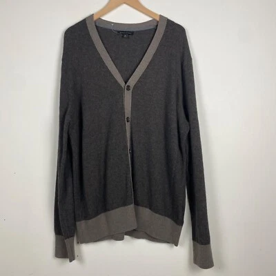 Cárdigan Banana Republic para Hombres Talla XL Mezcla de Lana Gris Abotonado Abuelo Preppy Foto 1 de 4
