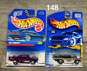 2 FOR 1! Hot Wheels Blue White Card '57 CHEVY Lot First Editions 148 TAXI - Picture 1 of 3