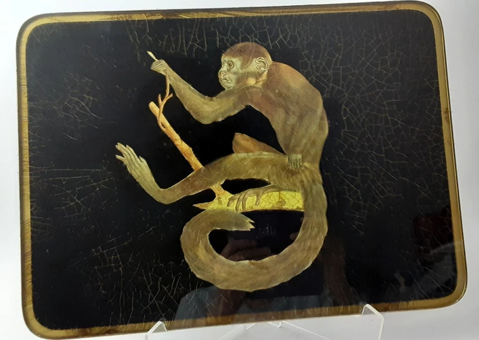 Mantel individual de vidrio de safari africano que representa a un monje juguetón - 15" x 11" - Hecho en Reino Unido Foto 1 de 4