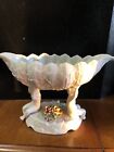 Large Italian Cherub Porcelain Bowl With Flowers 13” Wide X 9” Tall - Very Old
