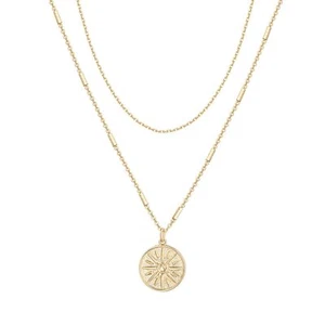 PAVOI 14K Gold Plated Layering Necklaces | Stylish Minimalist Design Pendant ... - Picture 1 of 6